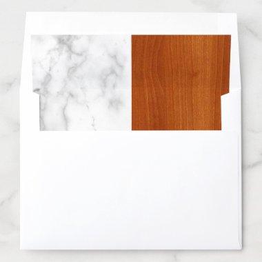 Luxurious Marble Walnut Wood Elegant Modern Envelope Liner