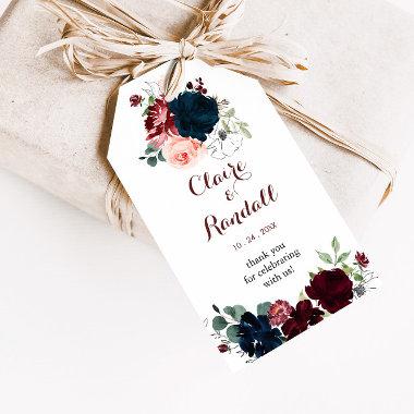 Luxury Boho Colorful Floral Wedding Gift Tags