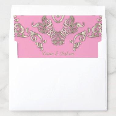 Luxury Classy Glam Romantic Chic and Pink Gold Envelope Liner