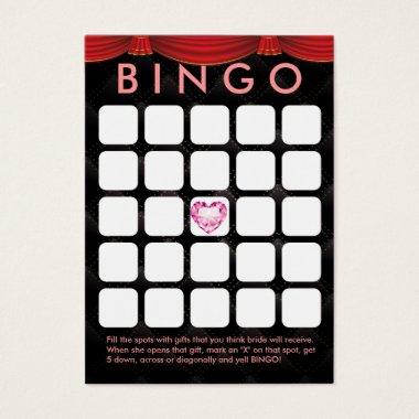 Luxury Diamond Heart Bridal Shower 5x5 Bingo Invitations