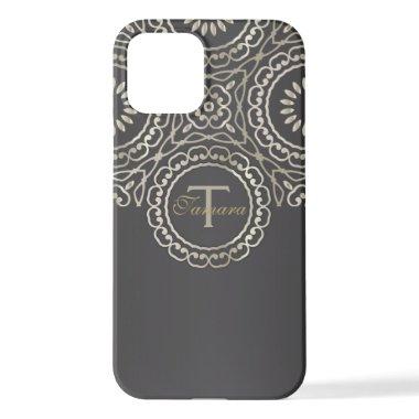 Luxury Elegant Chic Faux Gold And Black Arabesque iPhone 12 Case