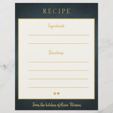 Luxury elegant navy gold typography recipe Invitations