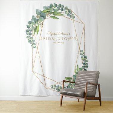 Luxury Eucalyptus Bloom Gold Bridal Shower Prop Tapestry