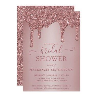 Luxury Glam Rose Gold Glitter Drips