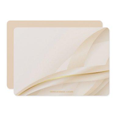 Luxury Gold Abstract Ribbon Wave Note