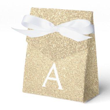 Luxury Gold Glitter & Sparkle Monogram Favor Boxes