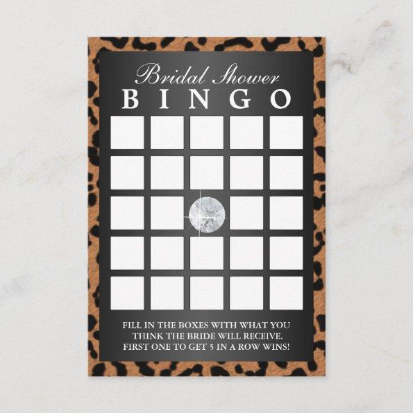 Luxury Leopard Print Bridal Shower Bingo Invitations