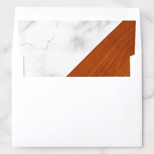 Luxury Marble Walnut Wood Elegant Modern Design Envelope Liner