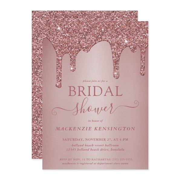 Luxury Rose Gold Glitter Drips