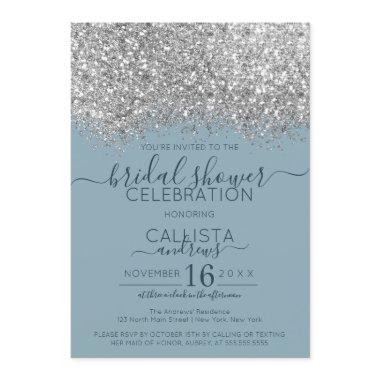 Luxury Silver Blue Glitter Confetti
