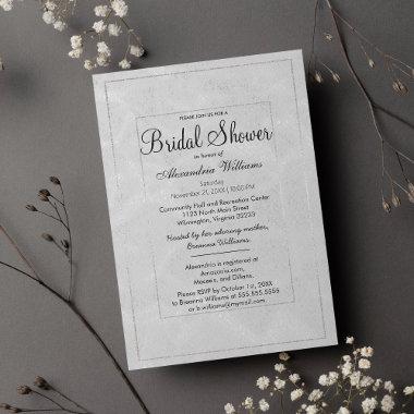 Luxury Simple Elegant Silver Glitter Bridal Shower Invitations