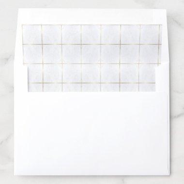 Luxury White Marble Gold Template Elegant Modern Envelope Liner