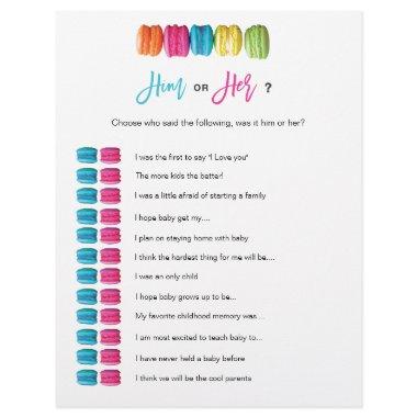 Macaron Tea Him or Her Bridal Baby Shower Game