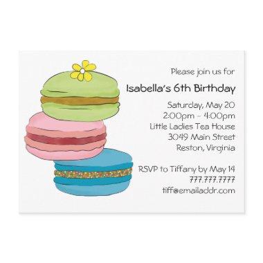 Macarons Macaroon Cookies Birthday Tea Party Invitations