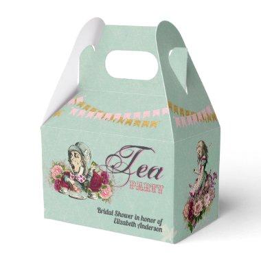 Mad Hatter Alice Vintage Tea Party Bridal Shower Favor Boxes