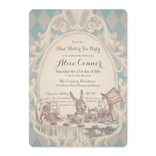 Mad Hatter Tea Party Bridal Shower Invitations