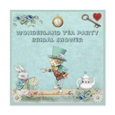 Mad Hatter Wonderland Tea Party Bridal Shower Invitations