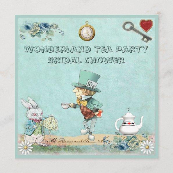 Mad Hatter Wonderland Tea Party Bridal Shower Invitations