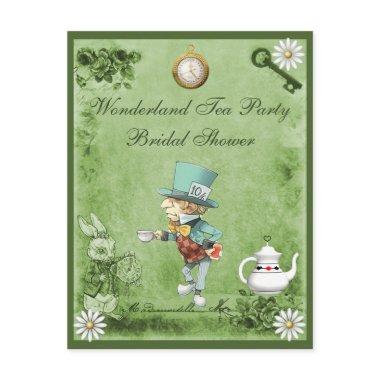 Mad Hatter Wonderland Tea Party Bridal Shower Invitations