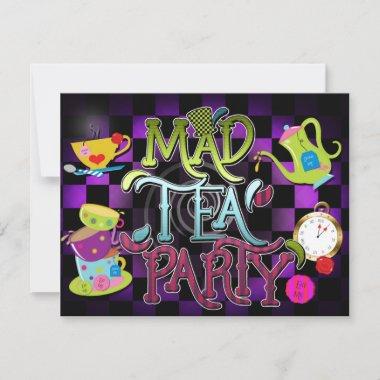 MAD TEA PARTY Wonderland Birthday Party Invitations