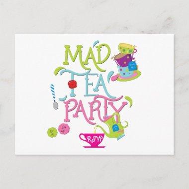 Mad Tea Party Wonderland Whimsical RSVP PostInvitations