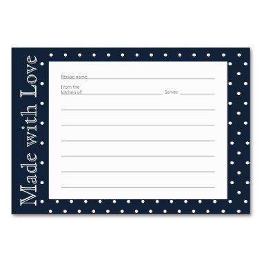Made with Love Navy Blue Recipe Invitations