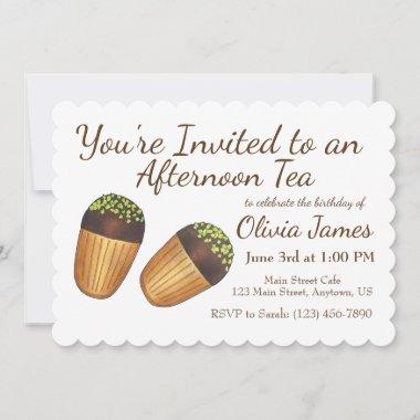 Madeleines Tea Party Birthday Bridal Shower Cake Invitations