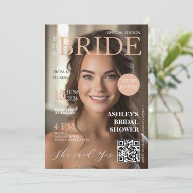 Magazine Cover Bridal Shower Invitations