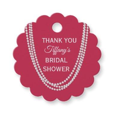 Magenta and Pearls Bridal Shower Thank You Favor Tags