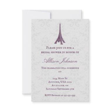 Magenta Eiffel Tower Damask