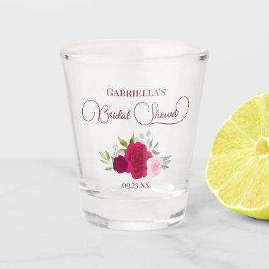 Magenta & Pink Boho Roses Elegant  Shot Glass