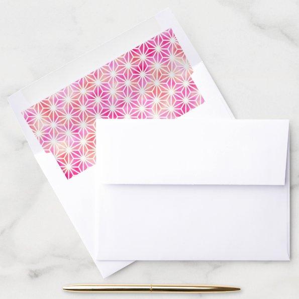 Magenta Red Pink White Geometric Pattern Seamless Envelope Liner