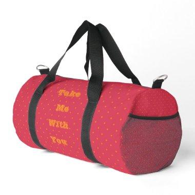 Magenta Red Pink With Goldfish Orange Spots Duffle Bag