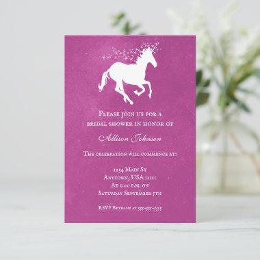 Magenta Unicorn Bridal Shower Invite