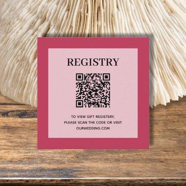 Magenta Wedding Registry QR Code Enclosure