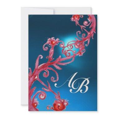 MAGIC BERRIES 4,MONOGRAM red sapphire champagne Invitations