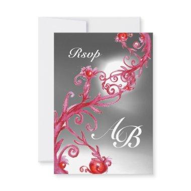 MAGIC BERRIES 4,MONOGRAM red white crystal rsvp Invitations