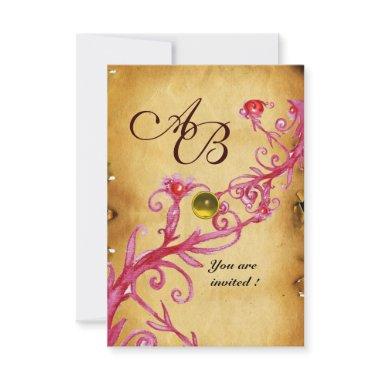 MAGIC BERRIES MONOGRAM Parchment Yellow rsvp