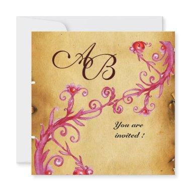 MAGIC BERRIES MONOGRAM wax seal parchment Invitations