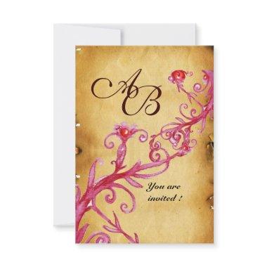 MAGIC BERRIES MONOGRAM wax seal parchment rsvp Invitations