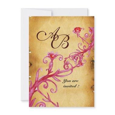 MAGIC BERRIES MONOGRAM wax seal parchment rsvp Invitations