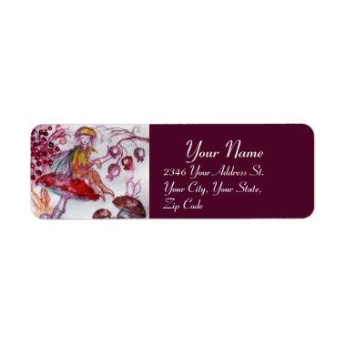 MAGIC FOLLET OF MUSHROOMS Red White Purple Fantasy Label