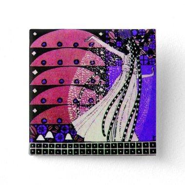 MAGIC OF THE SPRING bright red black purple blue Pinback Button