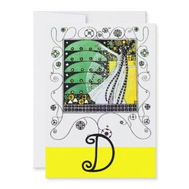 MAGIC OF THE SPRING ,bright yellow black green Invitations