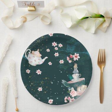 Magical Fantasy Alice In Wonderland Collage Paper Plates