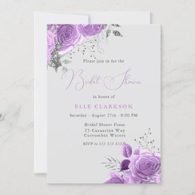 Magical Lavender & Silver Bridal Shower Invitations