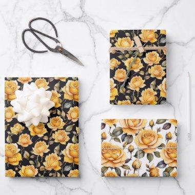 magnificent roses wrapping paper sheets