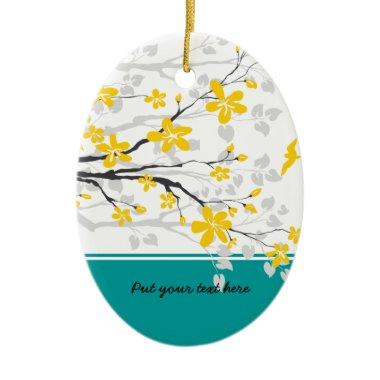 Magnolia branch and flowers custom ornament