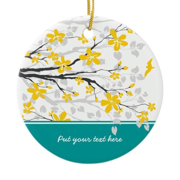 Magnolia branch and flowers custom ornament