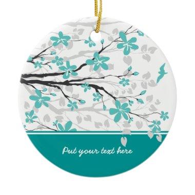 Magnolia branch and flowers custom ornament